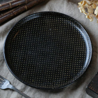 丸いシンプルなデザインのナポレオン3世パピエマシェトレー　フランスアンティークインテリア雑貨