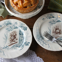 2枚あり！低めが可愛いクレイユモントローコンポティエ　フランスアンティーク食器