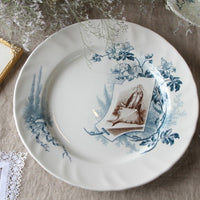 飾っても素敵なクレイユモントロー大皿（プレート）　フランスアンティーク食器