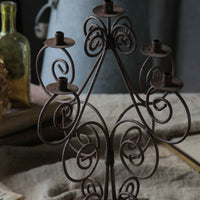味わい深くなったアイアンがかっこいいキャンドルスタンド　イギリスアンティークインテリア雑貨