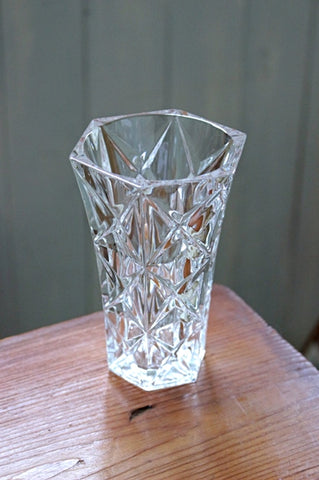 ぽってりとしたガラス可愛いフラワーベース（花器）　イギリスアンティークガラス