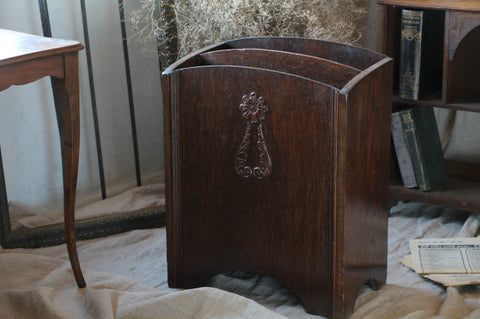 1940年代木肌が美しいマガジンラック　イギリスアンティーク家具