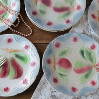 ５枚あり！洋ナシの絵柄が素敵なバルボティーヌプレート　フランスアンティーク食器