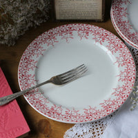 ７枚あり！サルグミンヌ窯　桜のような花模様のディナー皿（プレート）　　フランスアンティーク食器