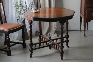 1910年代マホガニー材ウィンドーテーブル（机）　イギリスアンティーク家具