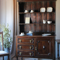 1920年代オーク材ドレッサー（高さ185cm）飾り棚　イギリスアンティーク家具