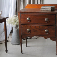 1930年代可愛いサイズのオーク材２段チェスト（89.5x76.5x43.5cm）　イギリスアンティーク家具