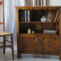 小ぶりなサイズ（91x83.5x27cm）1940年代オーク材ブックケース（本棚）　イギリスアンティーク家具