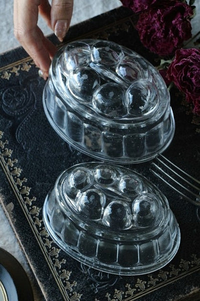 2点あり！小さいサイズが可愛いガラスのゼリーモールド イギリス