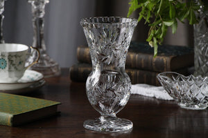 サイズ感が使いやすいガラスフラワーベース（花器）　イギリスアンティークガラス雑貨