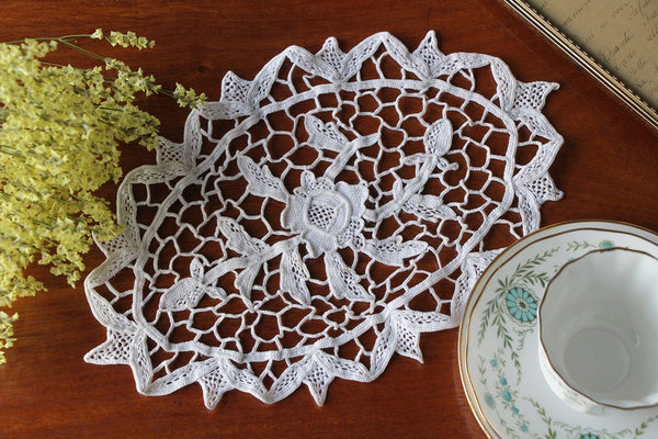 手仕事を感じるタティングレース イギリスアンティークレース（生地