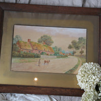 オーク材の美しい木肌が素敵なフレーム（額）　イギリスアンティークインテリア雑貨