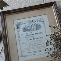 美しい絵柄と文字が素敵な資格書フレーム（額）　イギリスアンティークインテリア雑貨