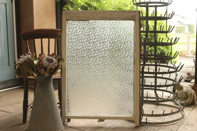 脚付大きいサイズの花ガラスのステンドグラス イギリスアンティーク(住宅窓) 60cm×88cm