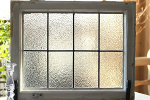 10枚あり！シンプルな無色の格子柄ステンドグラス イギリスアンティーク(住宅窓）約51cm×42cm