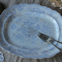 リムデザインも可愛いアジアティックフェザンツオーバル皿　イギリスアンティーク食器