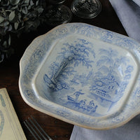 B&W菓子鉢として使いたいベジタブルディッシュ（22.5x26cm）　イギリスアンティーク食器