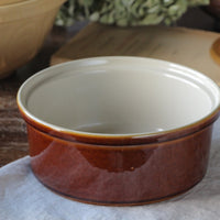 焼きプリンにちょうどいい！直径20cmブラウンボウル　イギリスアンティークキッチン雑貨