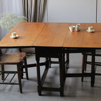 １９世紀マホガニー材ゲートレッグテーブル（机）最大128.5cm　イギリスアンティーク家具