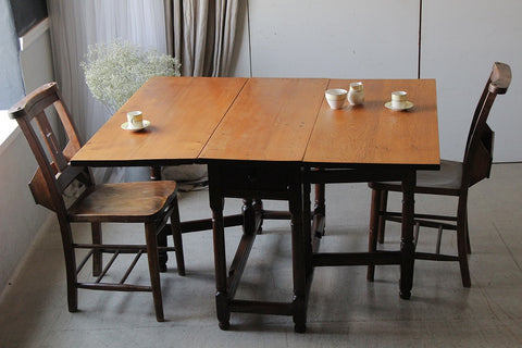 １９世紀マホガニー材ゲートレッグテーブル（机）最大128.5cm　イギリスアンティーク家具