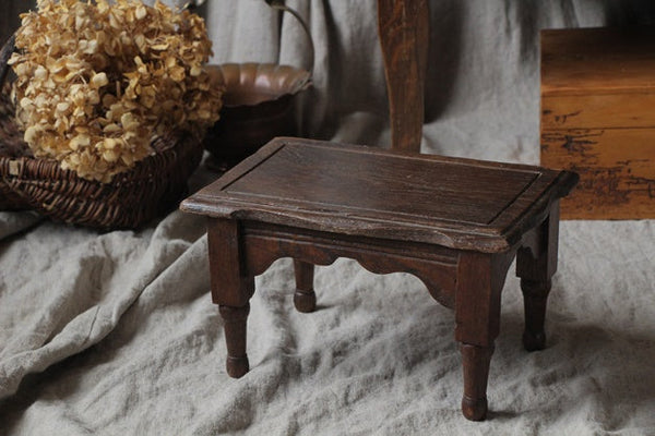 雰囲気あるオーク材小さなスツール フランスアンティーク家具