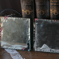 2点あり！面取りデザインも素敵なミラーパーツ（鏡）　フランスアンティークインテリア雑貨