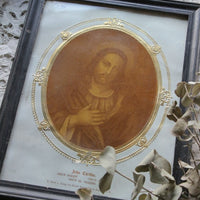 キリストが描かれた黒塗装のフレーム（額）　フランスアンティークインテリア雑貨