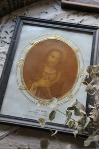 キリストが描かれた黒塗装のフレーム（額）　フランスアンティークインテリア雑貨