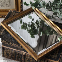 小ぶりなサイズで置き場所を選ばないミラー（鏡）　フランスアンティークインテリア雑貨