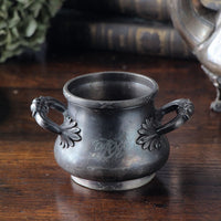 シルバープレート製イニシャル入りシュガーポット（高さ8cm）　フランスアンティーク雑貨