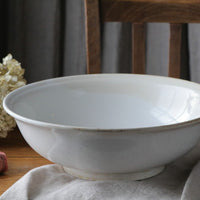 ディゴワンサルグミンヌ窯の白くて大きなボウル　フランスアンティーク陶器