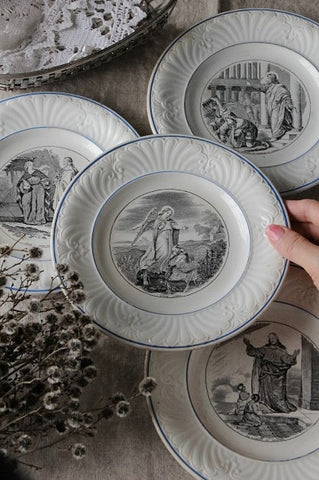 複数枚あり！クレイユモントロー窯の美しい絵皿　フランスアンティーク食器