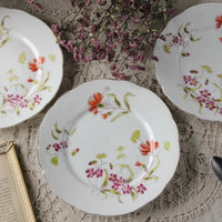 ラスト1枚！手書きの花模様が可愛いリモージュ皿　フランスアンティーク食器