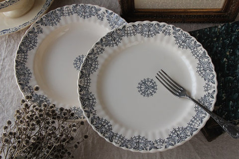 リムデザインも可愛いロンシャン窯大皿　フランスアンティーク食器