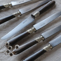 4本あり！繊細な細工も素敵なシャテルローナイフ　フランスアンティークカトラリー（銀器）